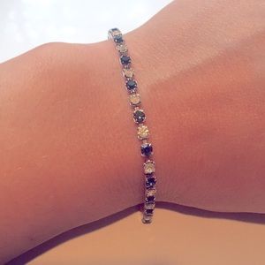 Sterling Silver Gemstone Tennis Bracelet